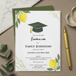 Invitación Mediterranean Lemon Graduation Invitati