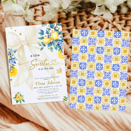 Invitación Mediterranean Lemon Sweetie Citrus Bow Baby Shower