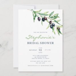 Invitación Mediterranean Olive Bridal Shower Invitation