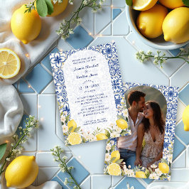 Invitación Mediterranean Tiles and Lemon Garland Wedding