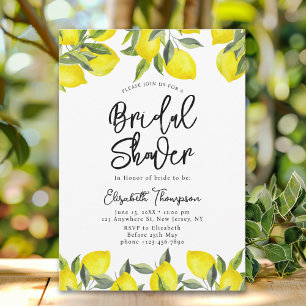 Invitación Mediterranean Yellow Lemon Bridal shower