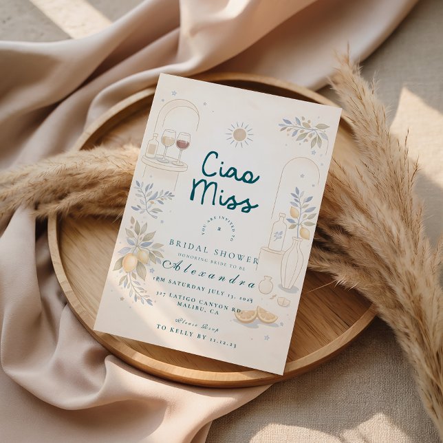 Invitación Mediterráneo Ciao Miss Despedida de Soltera (Subido por el creador)