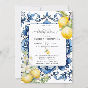 Invitación Mediterráneo Citrus Lemon Ducha de novia
