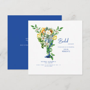 Invitación Mediterráneo Cobalt Desayuno de Novia