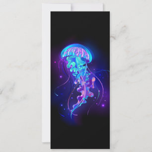 Invitación Medusa de color vibrante resplandeciente