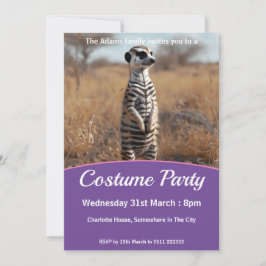 Invitación Meerkat En Fiesta De Disfraces De Zebra