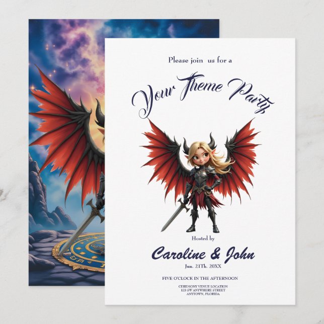 Invitación Meet Emberlyn — the Smiling Chaos Guardian  (Anverso / Reverso)