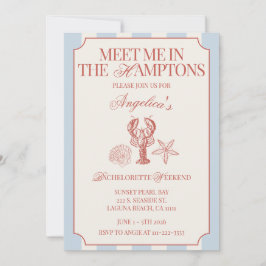 Invitación Meet Me In The Hamptons Bachelorette Itinerary and
