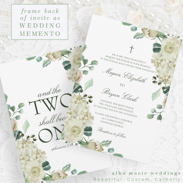 Invitación Megan Elegant Greenery y Boda Católica (Subido por el creador)