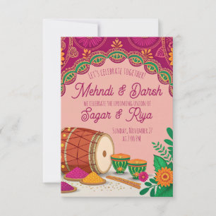 Invitación Mehndi Dholki 