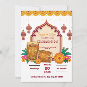 Invitación Mehndi Dholki 