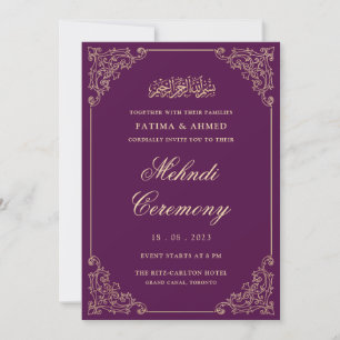 Invitación Mehndi Henna Boda musulmán islámico