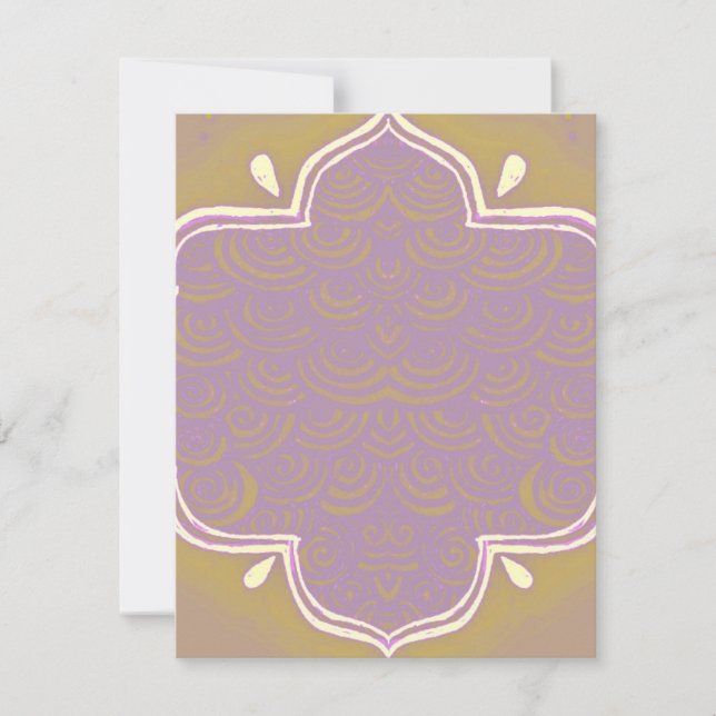 Invitación Mehndi Henna Frame Pink (Anverso)