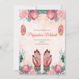 Invitación Mehndi invita y Henna Fiesta invita a Mehndi fiest