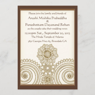 Invitación Mehndi Lace (Invitación a la boda las 5 horas del