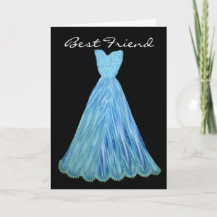 Invitación MEJOR AMIGO Bridesmaid TURQUISE VESTIDO AZUL