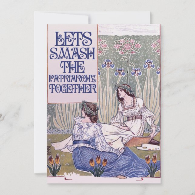 Invitación Mejor Amigo Feminista Destrozemos el patriarcado (Anverso)