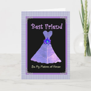 Invitación MEJOR AMIGO - Matrón de honor púrpura