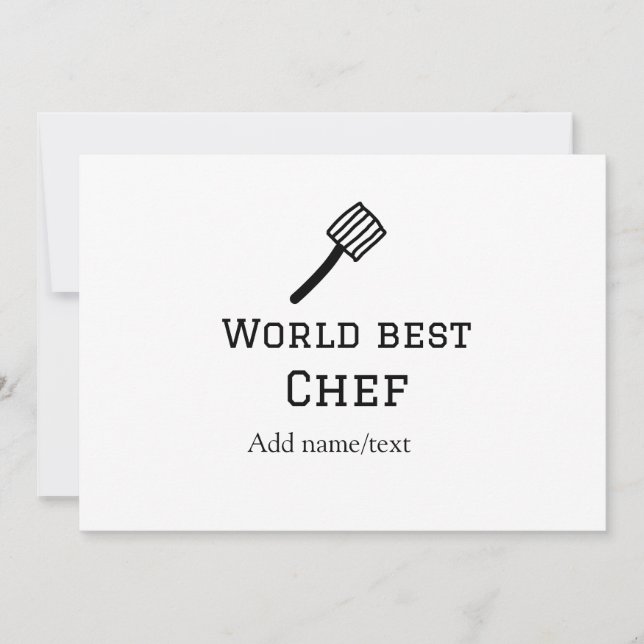 Invitación Mejor chef del mundo añadir nombre de la cocina de (Anverso)