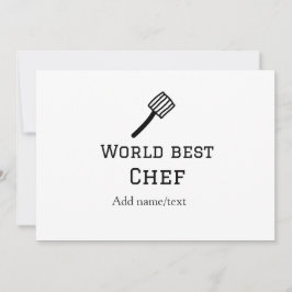 Invitación Mejor chef del mundo añadir nombre de la cocina de