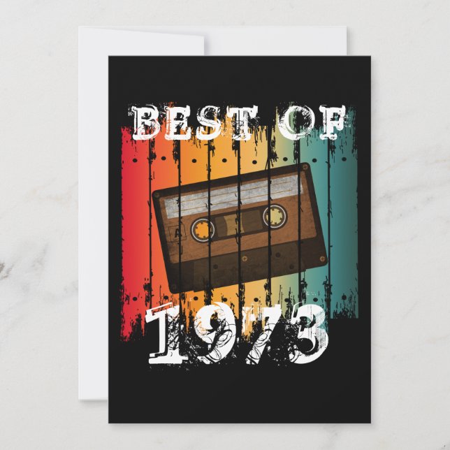 INVITACIÓN MEJOR CINTA DE CASSETTE DE PERSONALIZADO DE 1973 (Anverso)
