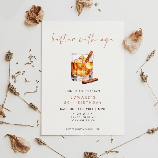 Invitación Mejor Con La Edad Cumpleaños Whisky (Subido por el creador)