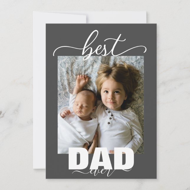 Invitación Mejor DAD para niños foto Día del Padre (Anverso)