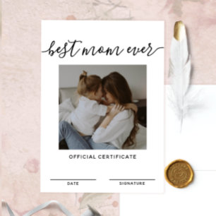 Invitación Mejor Día de la Madre oficial de certificado de ma