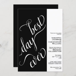 Invitación Mejor Día hasta mínimo 2 panel Boda negro