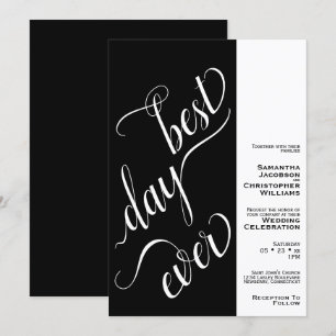 Invitación Mejor Día hasta mínimo 2 panel Boda negro
