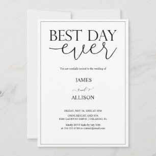 Invitación mejor día siempre Elegante Minimalista Boda simple