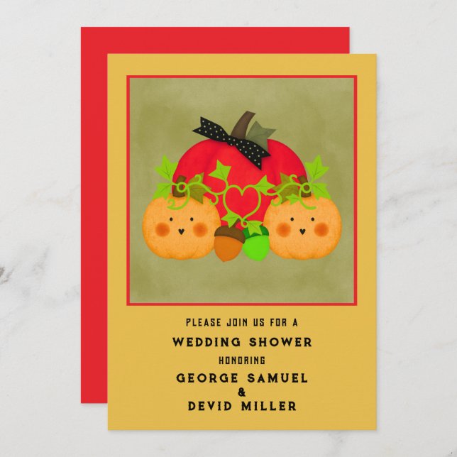 Invitación Mejor ducha de novias en Halloween de otoño (Anverso / Reverso)