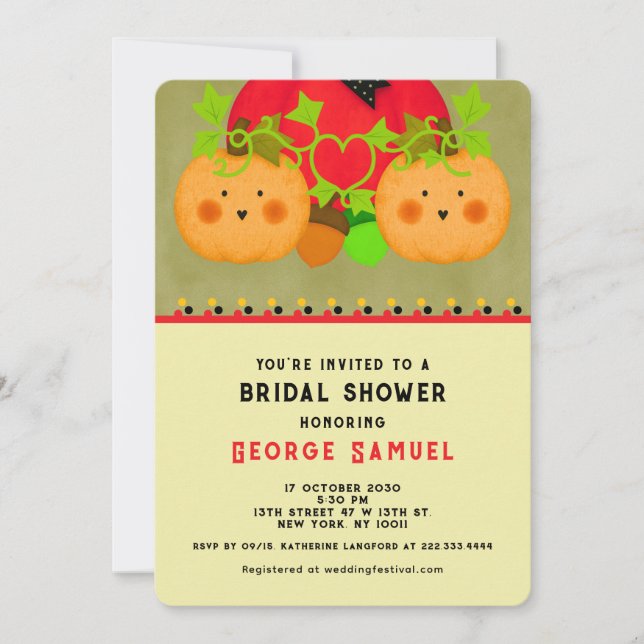 Invitación Mejor ducha de novias en Halloween de otoño (Anverso)