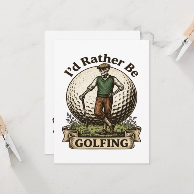 Invitación Mejor estaría jugando golf (Anverso/Reverso In Situ)