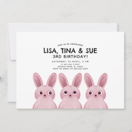 Invitación Mejor fiesta de cumpleaños de Amigos con conejitos