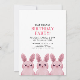 Invitación Mejor fiesta de cumpleaños de amigos con tres cone