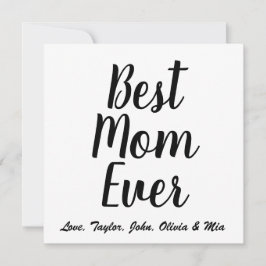 Invitación Mejor guión de personalizado blanco negro de Mamá