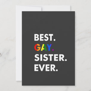 Invitación Mejor Hermana Gay Cada Vez Graciosa Regalo del Org