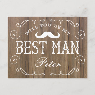 Invitación Mejor Hombre Rústico  Groomsmen