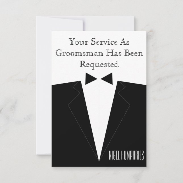 Invitación Mejor invitado hombre o groomsman (Anverso)