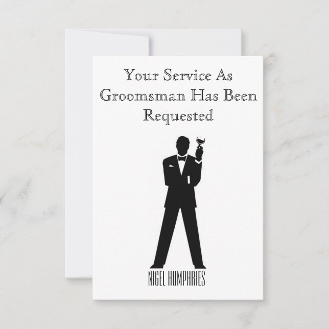 Invitación Mejor invitado hombre o groomsman (Anverso)