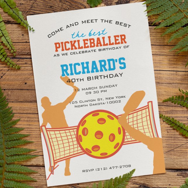 Invitación Mejor Jugador de Pickleball Fiesta de Cumpleaños D (Subido por el creador)