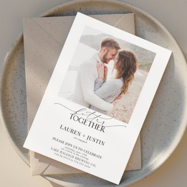 Invitación Mejor Juntos, Moderno Partido de Compromiso de Fot (Subido por el creador)