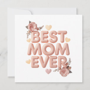 Invitación Mejor Mamá del Mundo Diseño Floral 3D Regalo par