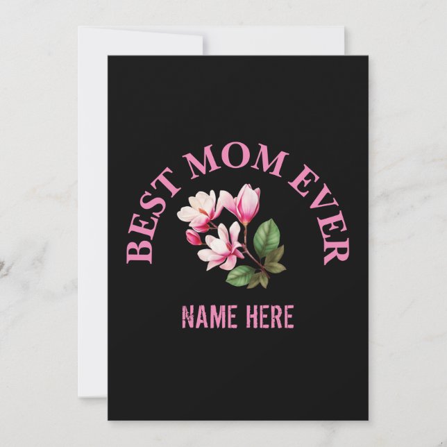 Invitación Mejor Mamá Personalizada Nombre de la Madre  (Anverso)