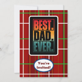 Invitación Mejor Papá del Mundo Cumpleaños de Cuadros Evento 