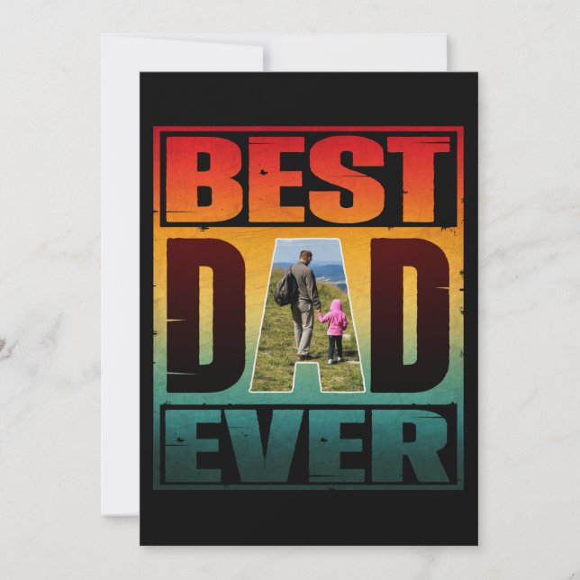 INVITACIÓN MEJOR PAPÁ DEL MUNDO REGALO DÍA DEL PADRE FOTO PER (Anverso)