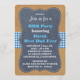 Invitación MEJOR PAPÁ DEL Oeste, Personalizado FIESTA Denim B
