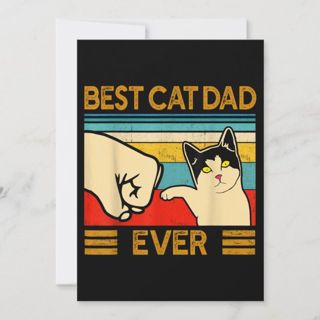 Invitación Mejor papá gato divertido (Anverso)