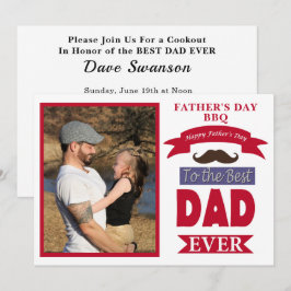 Invitación Mejor papá jamás padre Día BBQ Foto foto mustache